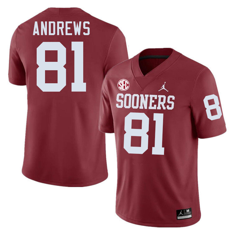 Oklahoma Sooners #81 Mark Andrews College Football Jerseys,Uniforms-Crimson